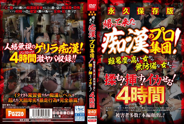 永久保存版 帰って来た痴 漢のプロ集団！難易度の高い女から無防備な女まで揉む！挿す！イカせる！4時間